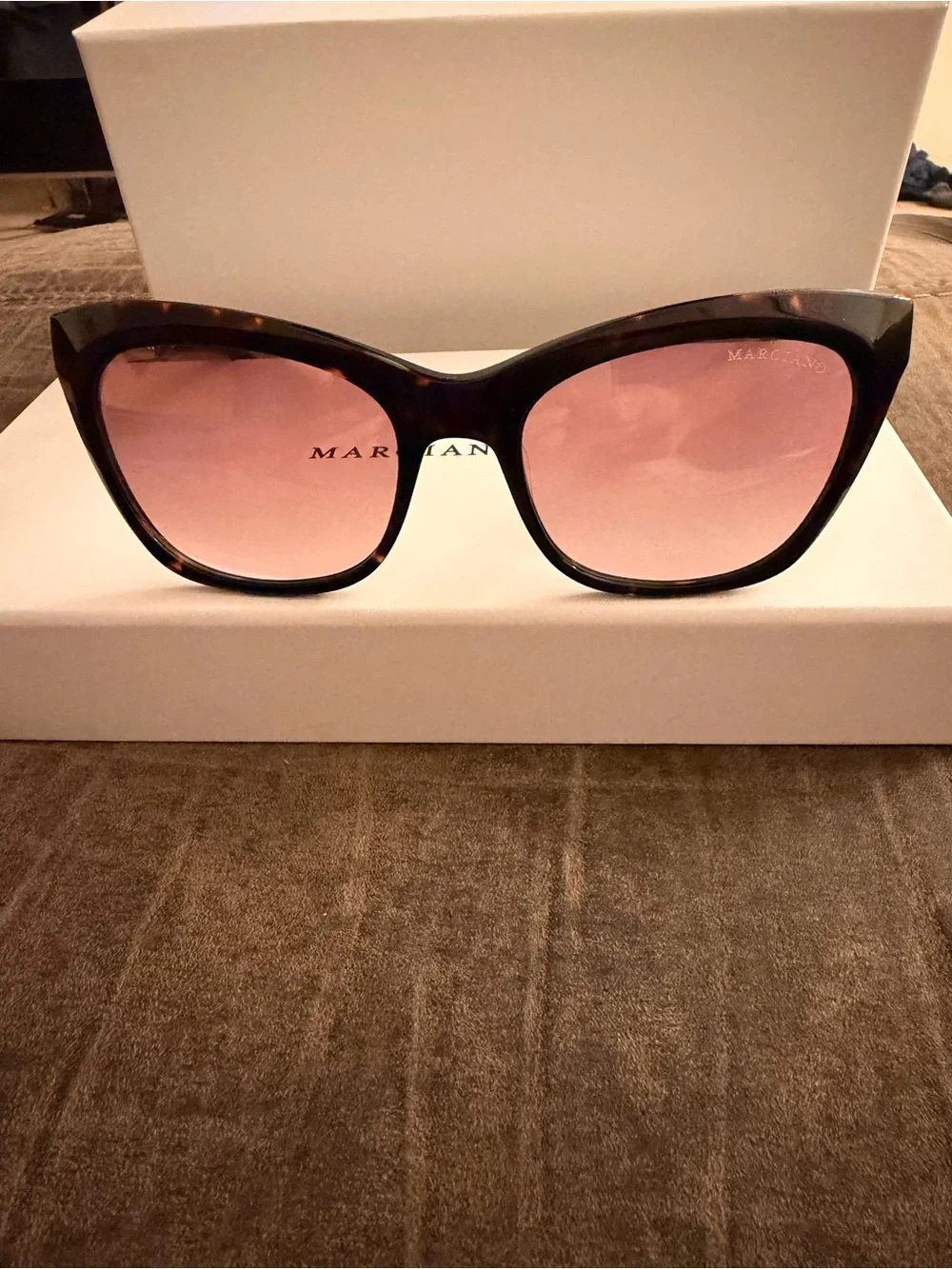 Marciano Tortoise Frame Sunglasses with Gradient Rose Lenses